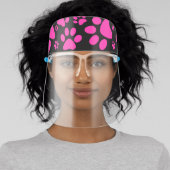 Pink and Black Paw-Prints Face Shield (Insitu)