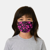 Pink and Black Paw-Prints Kids' Cloth Face Mask (Worn)