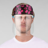 Pink and Black Paw-Prints Personalize Face Shield (Insitu)