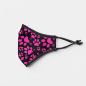 Pink and Black Paw-Prints Premium Face Mask (Left)
