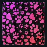 Pink and Black Paw-Prints | Purple Bandana<br><div class="desc">Pawprints! Pattern print with paw-prints of a dog or cat in Hot pink,  purple,  and black graphic design.</div>