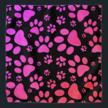 Pink and Black Paw-Prints | Purple Bandana<br><div class="desc">Pawprints! Pattern print with paw-prints of a dog or cat in Hot pink,  purple,  and black graphic design.</div>