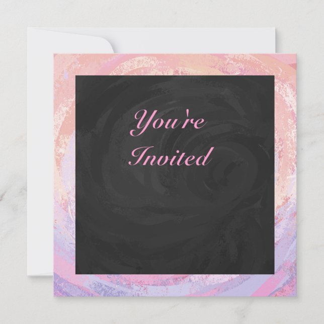 Pink and Black Personalizd Invitation (Front)