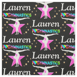 PINK AND BLACK PERSONALIZED GYMNASTICS FABRIC