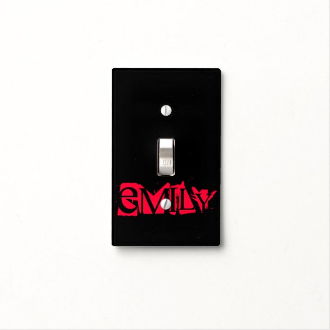 Pink and Black Personalized Light Switch Cover (In Situ)
