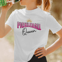 Pink and Black Pickleball Queen Gold Crown