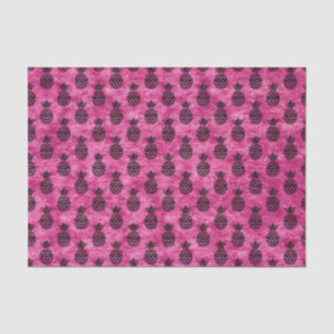 Pink and Black Pineapple Tropical Birthday Party Tissue Paper