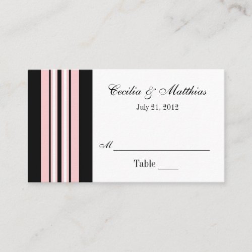 Pink and Black Place Card Holder Business Card