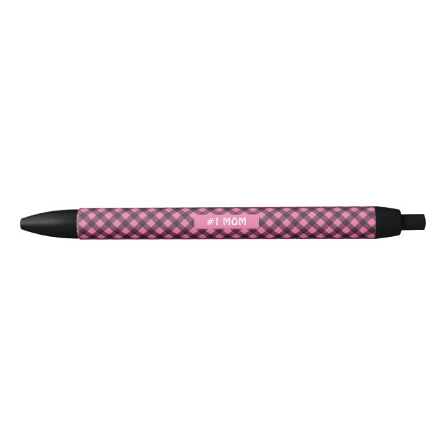Pink and black Plaid Halloween Pen (Front)