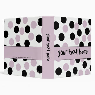 Pink and Black Polka Dot Binder 1.5 inch size