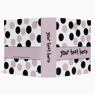 Pink and Black Polka Dot Binder 2 inch size