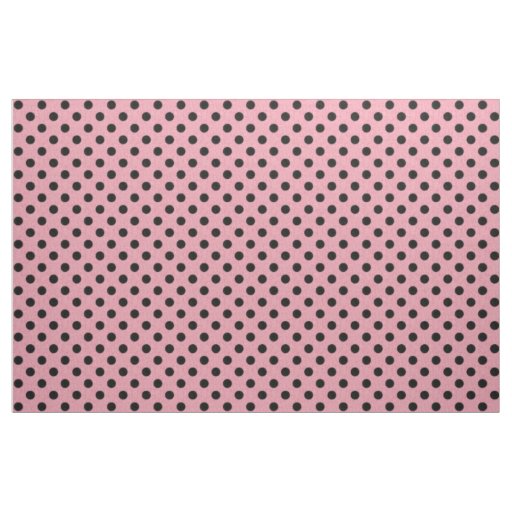 Pink and Black Polka Dot Fabric