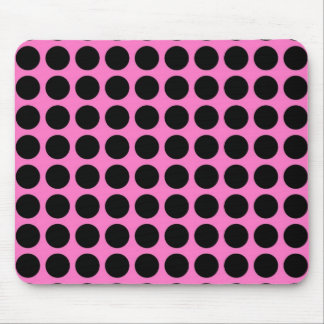 Pink and Black Polka Dot Mousepad