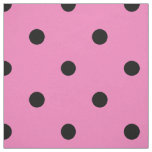 Pink and Black Polka Dot Pattern Fabric