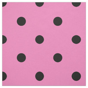 Pink and Black Polka Dot Pattern Fabric