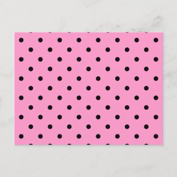 Pink And Black Polka Dot Pattern. Postcard by Graphics_By_Metarla at Zazzle