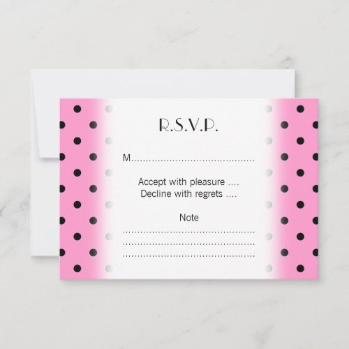 Pink and Black Polka Dot Pattern. Invite