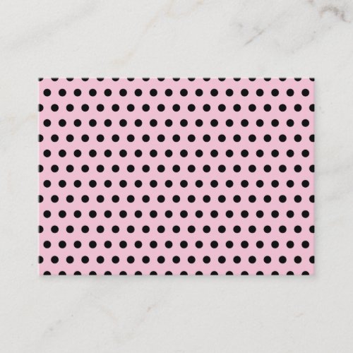 Pink and Black Polka Dot Pattern. Spotty. Business Card Template