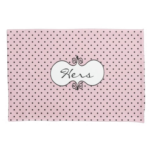 Pink and Black Polka Dot Pillow Case