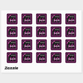 Pink and Black Polka Dot Sweet 16 Square Sticker (Sheet)
