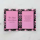Pink and Black Polka Dot Thank You Card (Inside)