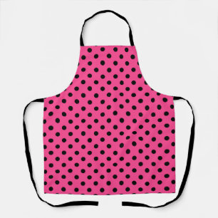 Pink and Black Polka Dots Apron