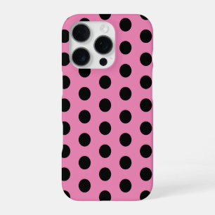 Pink and Black Polka Dots iPhone 16 Pro Case