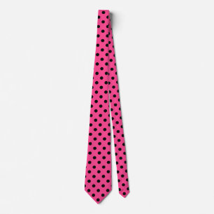 Pink and Black Polka Dots Neck Tie