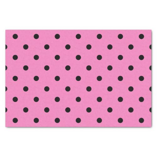 Pink and Black Polka Dots Tissue Paper