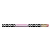 Pink and black polkadots pencil with custom name (Back)