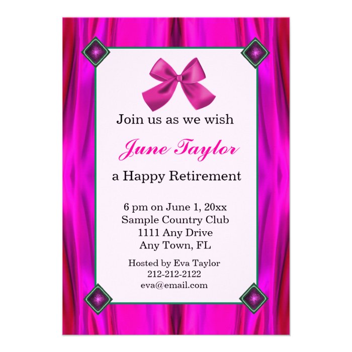 Pink and Black Retirement Party Invitation