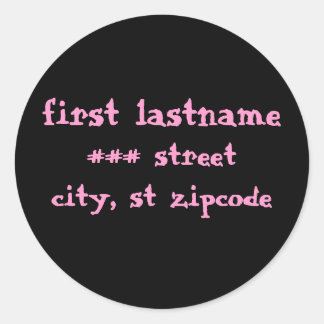 pink and black return address label - personalize