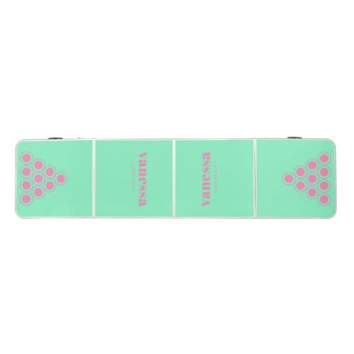 Pink and Black Reverse Minimal Modern Classic Name Beer Pong Table