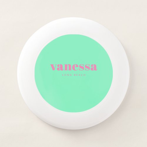 Pink and Black Reverse Minimal Modern Classic Name Wham-O Frisbee