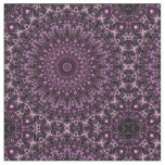 Pink and Black Rose Mandala with Floral Geometry Fabric