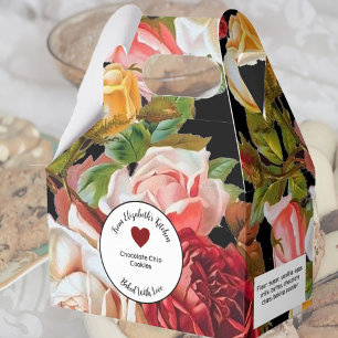 Pink and Black Roses Baked Gifts With Ingredients Favor Boxes