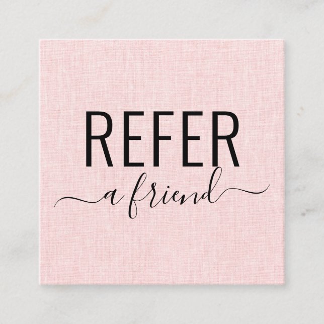 Pink and Black Salon Refer A Friend Referral Card (Front)