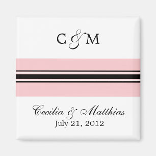 Pink and Black Save The Date Magnet