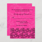 Pink and Black Scrolls Reply Card (Front/Back)