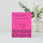 Pink and Black Scrolls Reply Card (Standing Front)