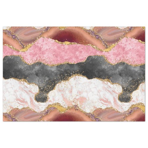 Pink and Black Sequins Agate Tissue Paper