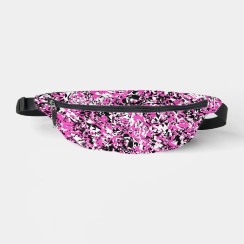 Pink and Black Shattered Glass Phone Ring Stand Fanny Pack