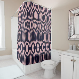 Pink and Black Shower Curtain