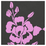 Pink and Black Silhouette Combed Cotton Fabric