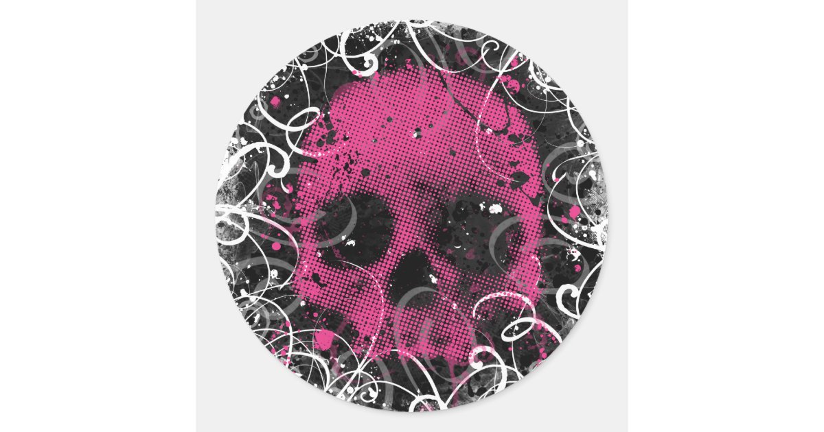 black and pink skull wallpaper