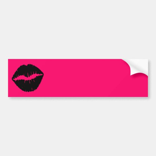 Pink and Black Smooch Bumper Sticker