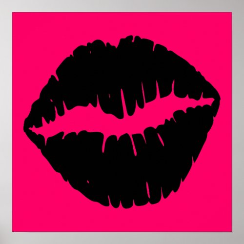 Pink and Black Smooch Poster