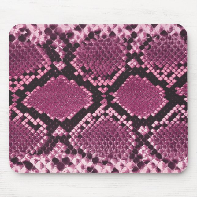 Pink and Black Snakeskin Mouse Pad (Front)