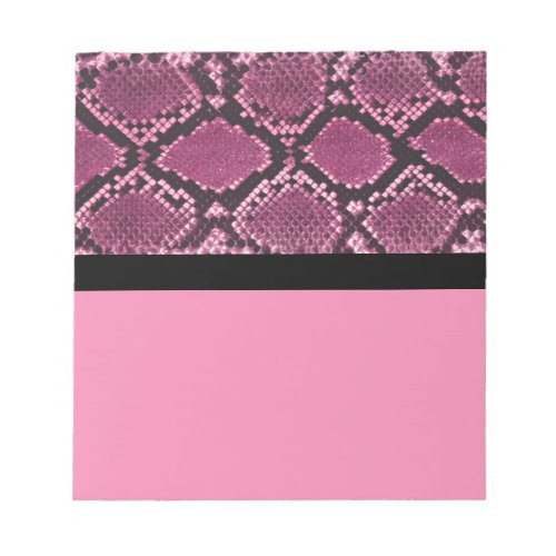 Pink and Black Snakeskin Notepad