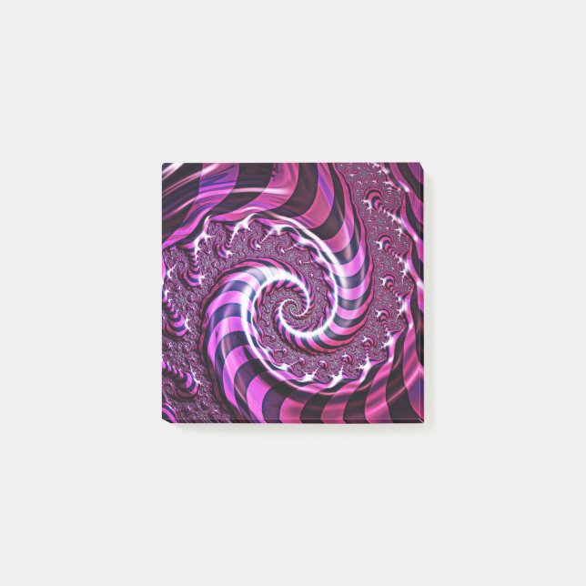 Pink and Black Spiral Illusion   Post-it Notes (Front)